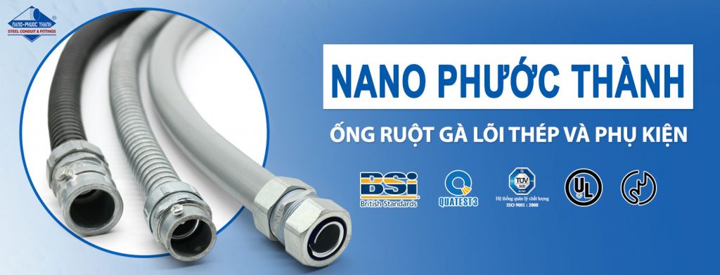 Ống ruột gà lõi thép luồn dây điện Nano Phước Thành